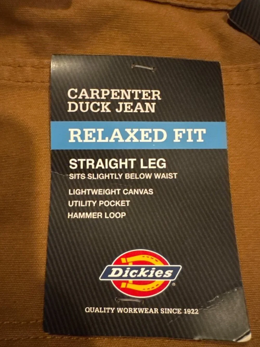 Dickies Carpenter Duck Pants 34/34 Straight Leg NWT Lightweight Canvas Cargo